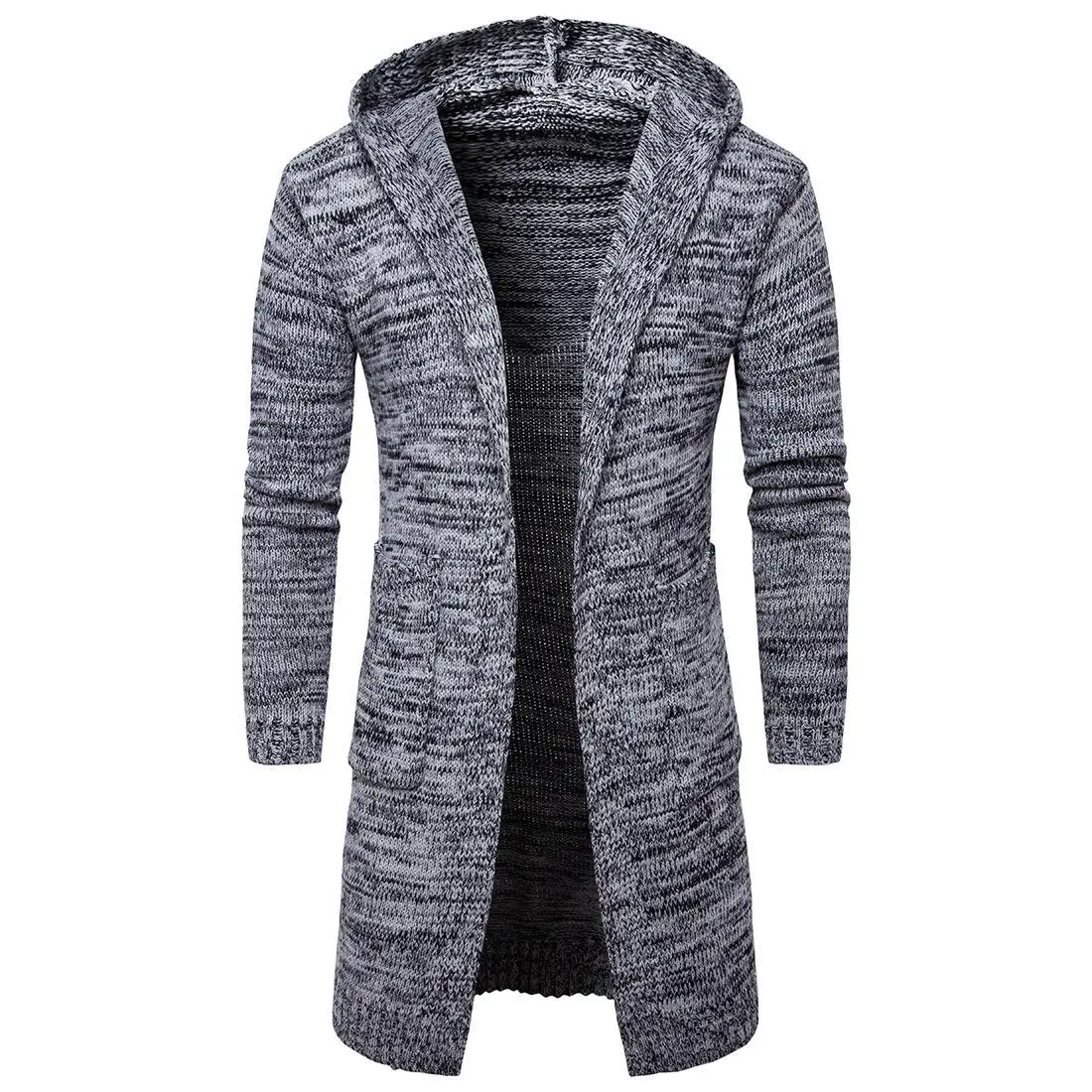 

Мужской вязаный кардиган с капюшоном Jaet Thiened Long Sve Collar Pure Color Casual Sle Youthful Vitali Thiened Sw...