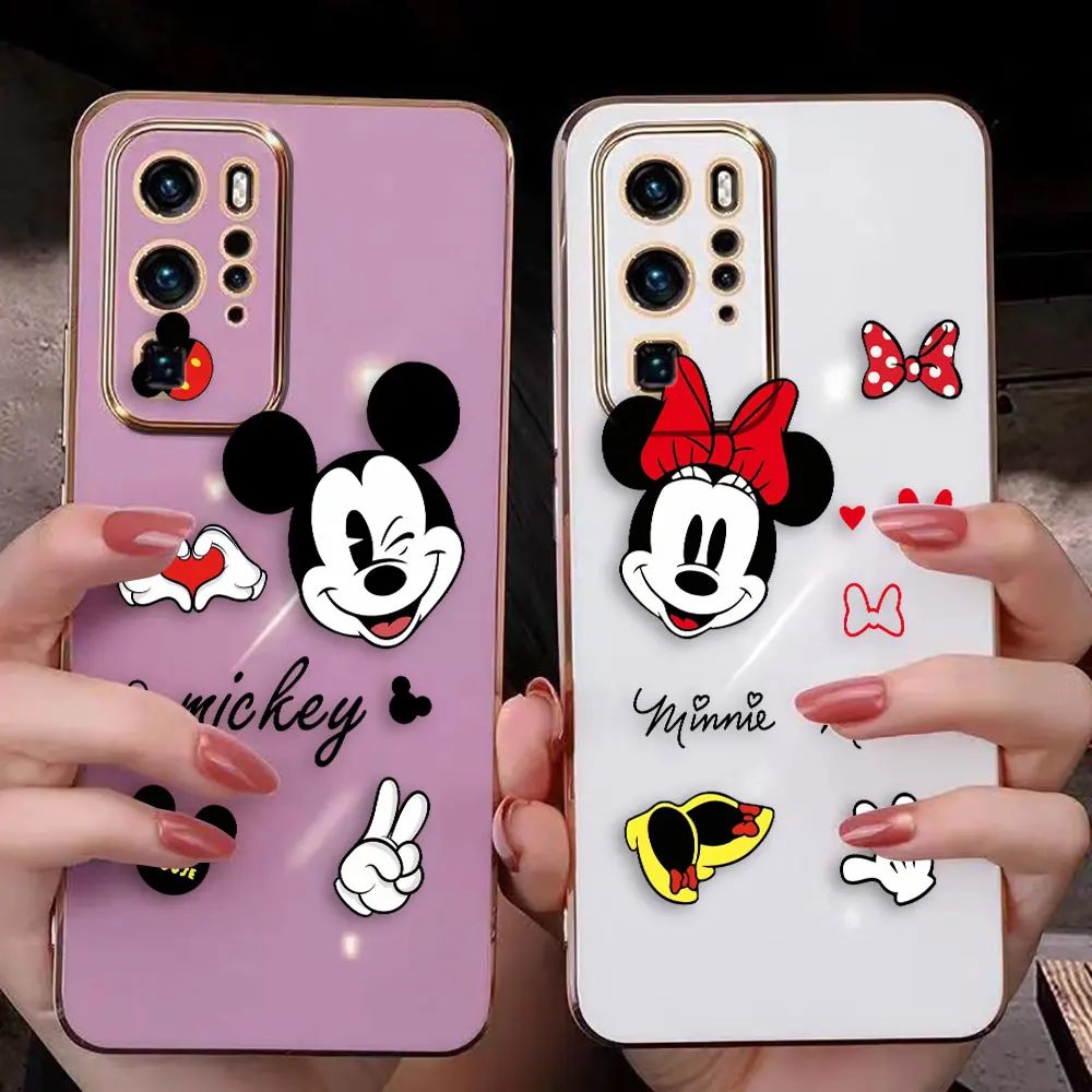 Cover Smooth E-TPU Phone Case For Huawei NOVA 3 3I 4 5I 5T 7 7I 8I 9 9SE 10 Y70 X7A X9A PRO 5G Case Cute M-Mickey M-Minnie Mouse