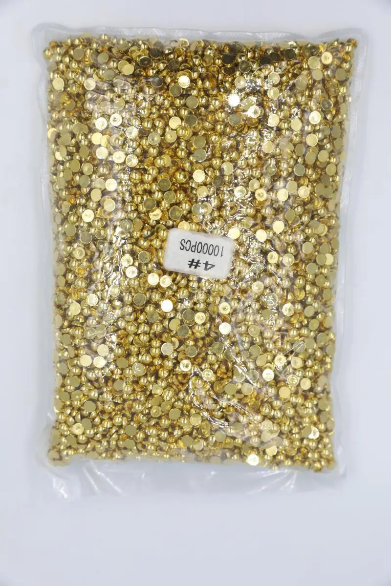 Bulk Package 2-12mm Jelly Gold Hematite Flat back ABS round Half Pearl beads, imitation plastic half pearl beads