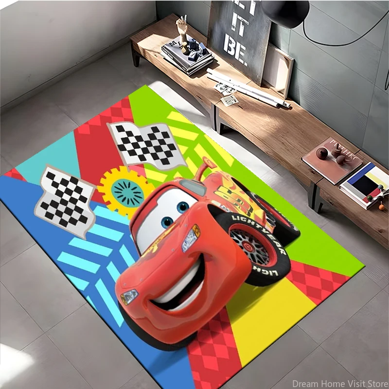 

1PC Disney Cars Lightning Mcqueen Area Printed Rug Carpets for Home Living Room Kid's Bedroom Decor Sofa Kitchen Floor Mat Gifts