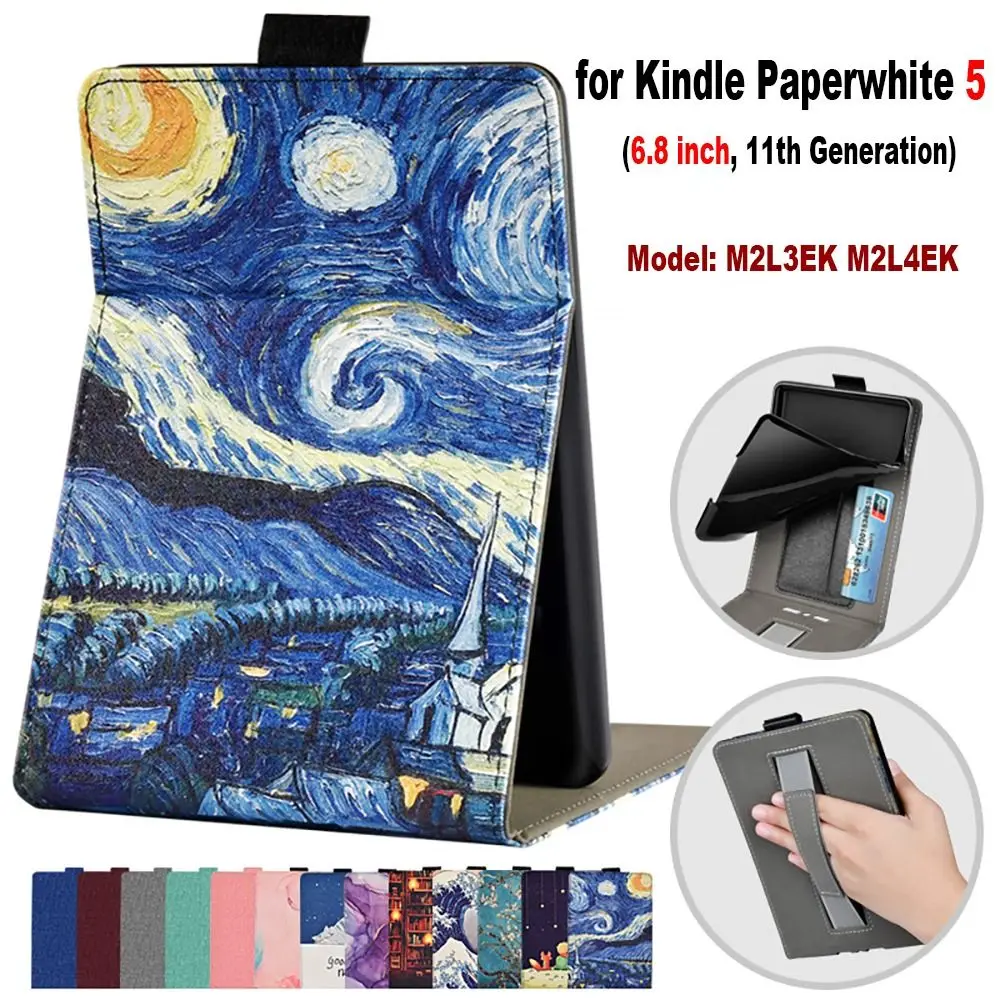 

11th Generation Smart Cover 6.8 Inch Shockproof e-Reader Stand Case Hand Support Card Holder for Kindle Paperwhite 5