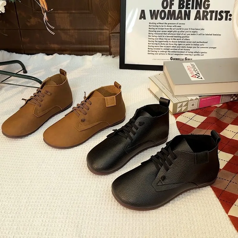 2025 الربيع قطيع الدانتيل يصل المرأة حذاء مسطح جديد جولة تو لينة أسفل أحذية السيدات في الهواء الطلق الشقق غير رسمية النساء Zapatos Mujer