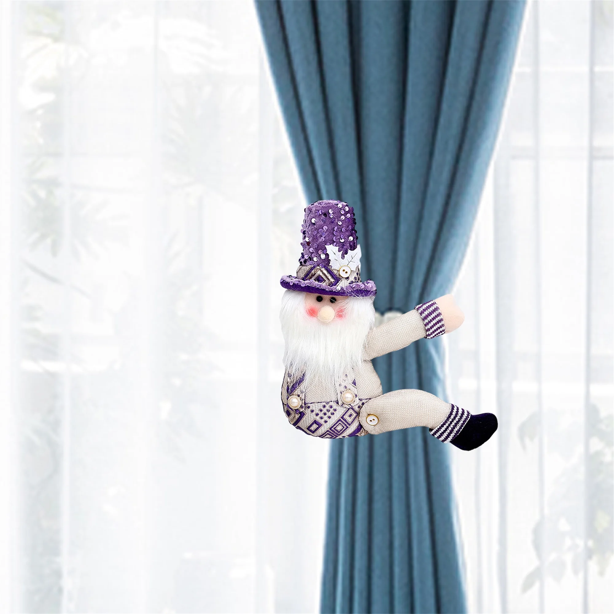 

Рождественское украшение для окон, олень, снежинка, занавеска, набор подхватов, праздничный домашний декор, держатель для штор Санта-Клауса