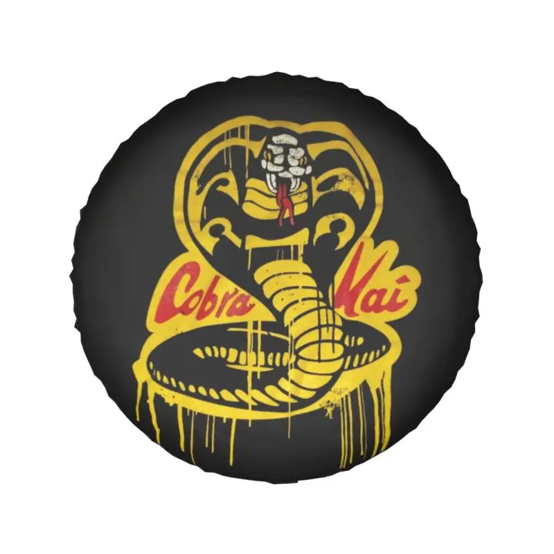 Retro Cobra Kai Spare Wheel Cover Universal Fit for Jeep Hummer 4WD RV Custom The Karate Kid Tire Protector 14