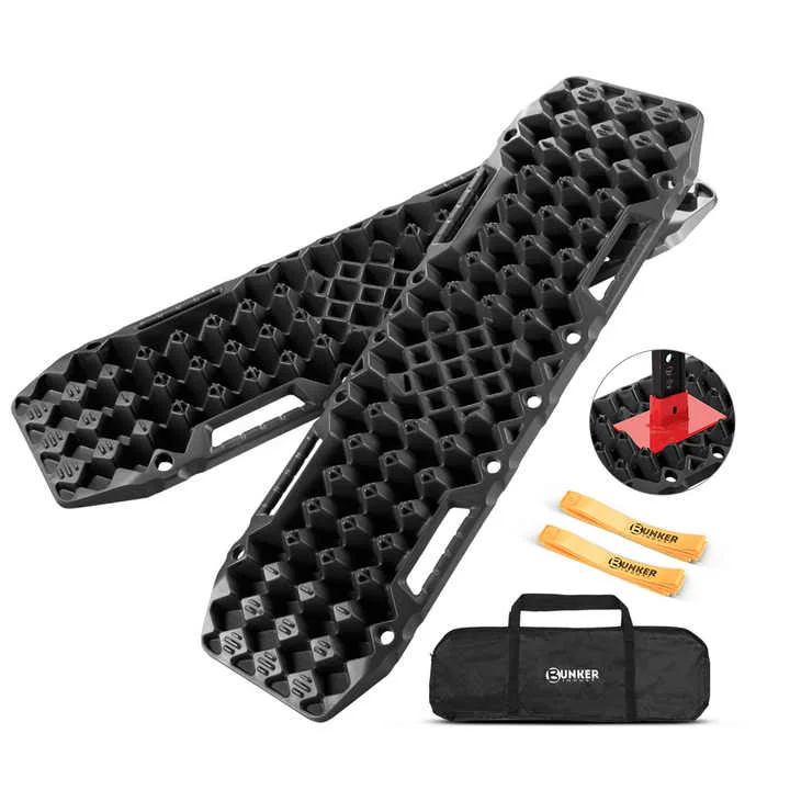

BUNKER INDUST Heavy Duty 10T Recovery Tracks Non-slip Recovery Board Sand Mud Tire Offroad Traction Board for 4x4 Vehicle Car