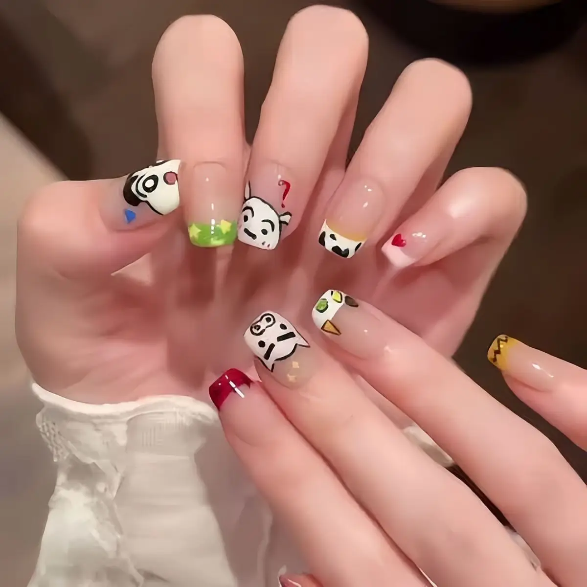 Handmade nail art - short style cute new character cartoon anime finger nail stickers for kids