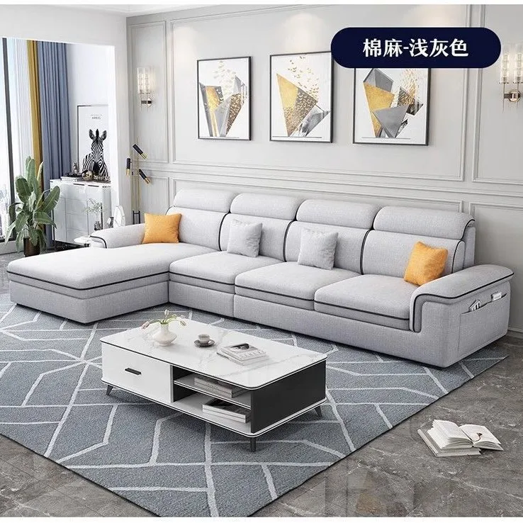 أريكة قماش حديثة وبسيطة لغرفة المعيشة الاسكندنافية، شقة صغيرة، أريكة من القماش بتقنية مخلب القطط #2