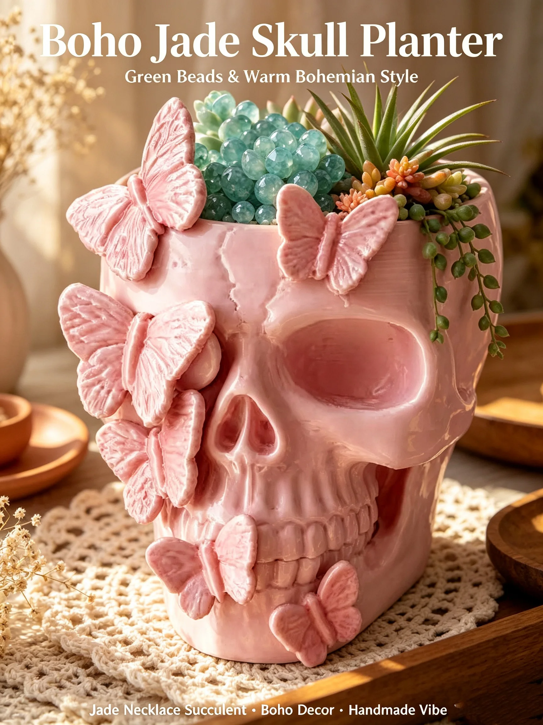 Echeveria Succulent - 고딕 스타일의 집 장식용 데스크탑 오너먼트,