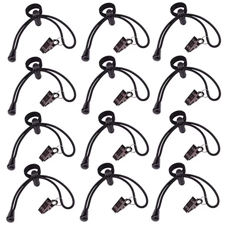 12Pcs Background Clamps for Photography Work Room Backdrop Clip for Hanging Holder with Adjustable Elastic Cord Photo Studio Kit