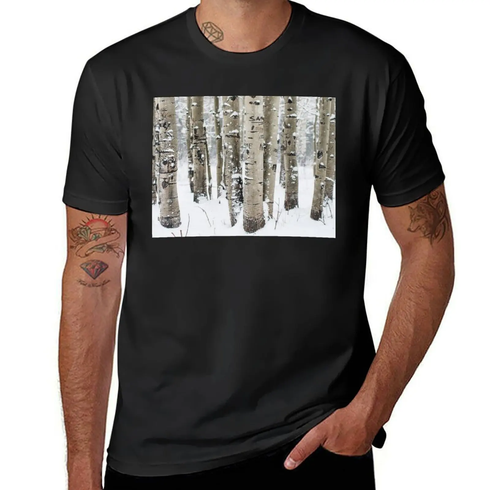

Winter Aspen Forest T-Shirt quick-drying aesthetic clothes graphics tees mens graphic t-shirts funny