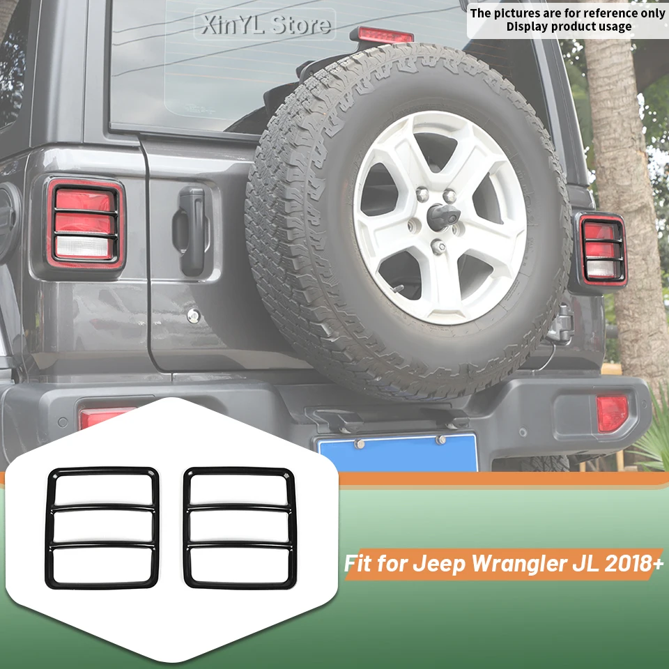 

Car Iron Rear Taillight Cover Lamp Hood Decoration Guard Trim for Jeep Wrangler JL 2018 Up Light Protective Sticker