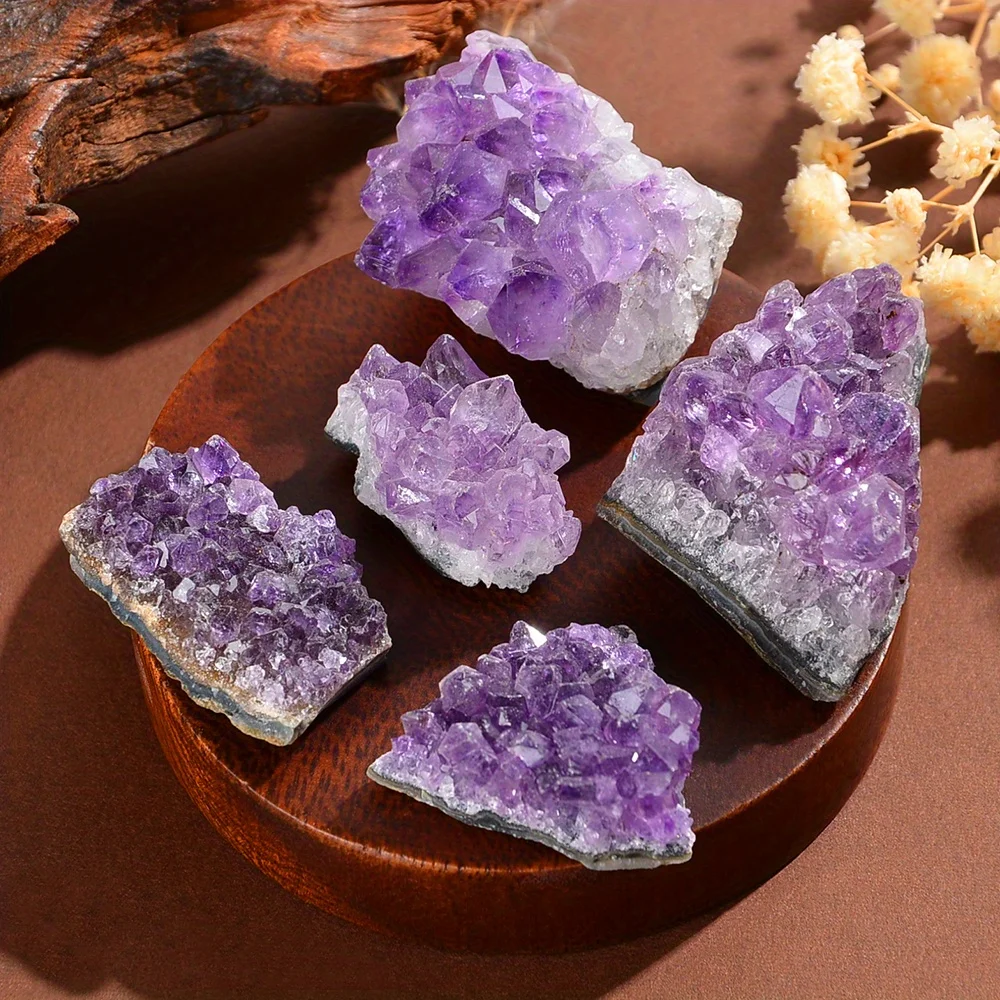 Pack of 5/10/20 Natural Rough Amethyst Stones, Raw Purple Crystal Reed Diffuser Stones for Home Office Decor & Healing Gift