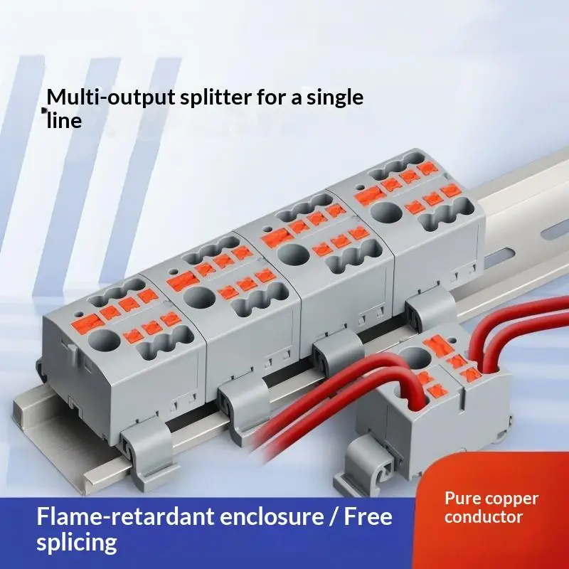 Distribution Terminal Block 1 In 16 Out DIN Rail Push In Copper Conductor Provides Safe Power Distributor