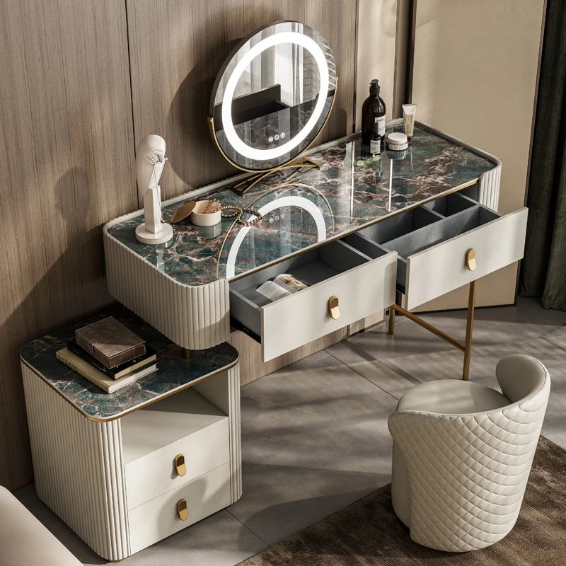 

Luxury storage cabinet makeup table Makeup vanity Dressing table Rock slab dressers desk Toiletries dresser bedroom furniture