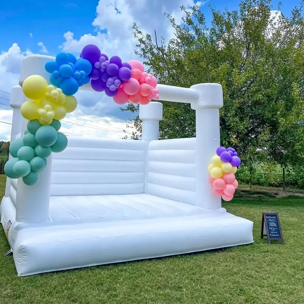 

Мини-белый надувной батут-замок с воздуходувкой для детей 1-6 лет, подарок на день рождения