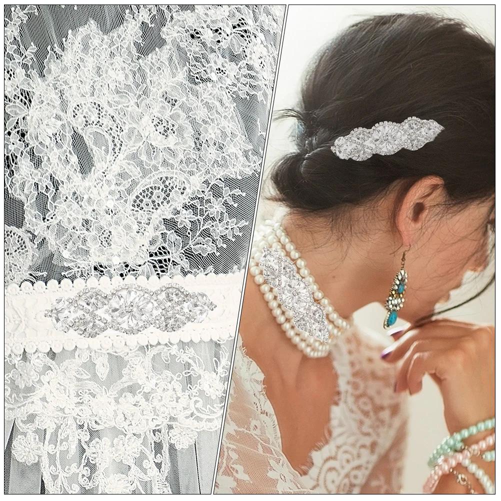 

3Pcs Rhinestone Back Patches Decorative Embroidered Sewing Patch for Clothes Jeans Bags DIY Multi-Function Patches Decor