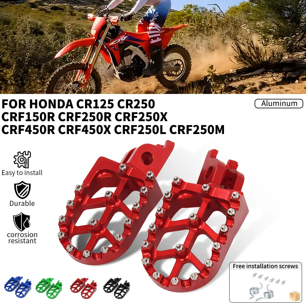 Motorrad Fußstütze Fußrasten Pedale CNC Für HONDA CR125 CR250 CRF150R 250R 250X 450R 450X 250L 250M Motorräder Zubehör