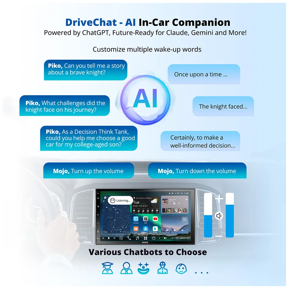 ATOTO 7 بوصة QLED 2Din أندرويد 13 راديو السيارة 4G LTE واي فاي بلوتوث نظام تحديد المواقع والملاحة Carplay أندرويد السيارات مزدوجة 2 Din ستيريو X10