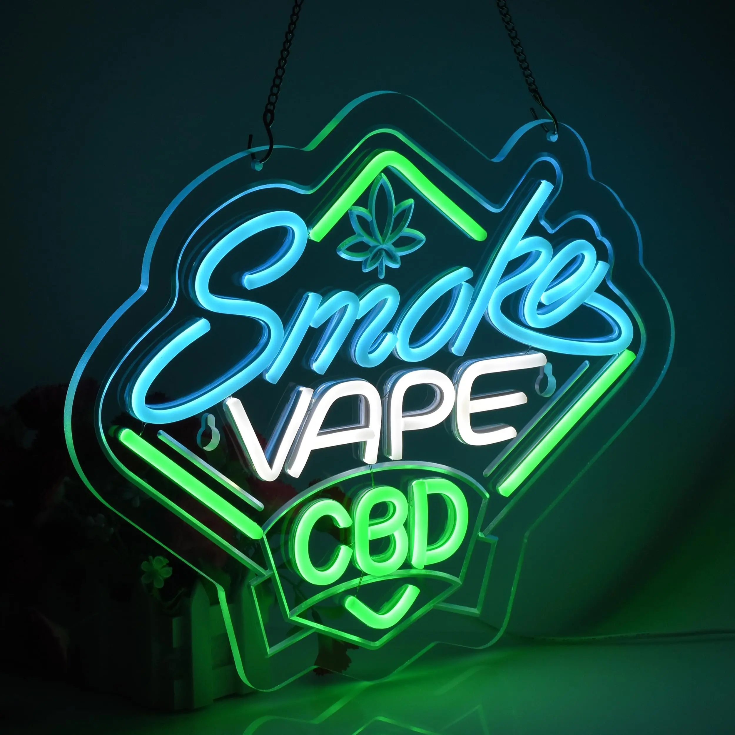 Smoke and Vape Shop Neon Sign Neon Lights Hanging Wall Art Decoration for Smoking Lounge Bar Retail Shops Man Cave Party Decor view 4
