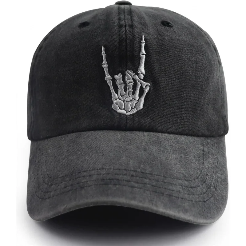 Men's and Women's Baseball Hats Trendy, Fashionable, and Interesting Skeleton Hand Adjustable Embroidery