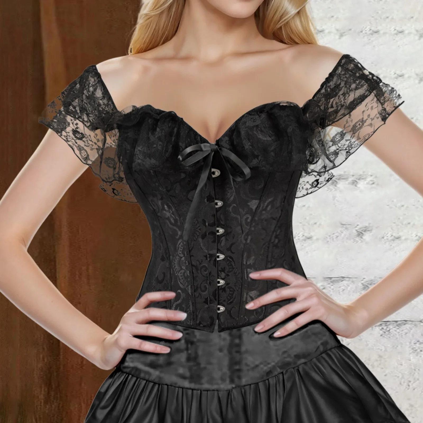 Women's Corset Elegant Vintage Jacquard Brocade Bustier Corset Top Halloween Oktoberfest Christmas Cosplay Costume Party Cloth