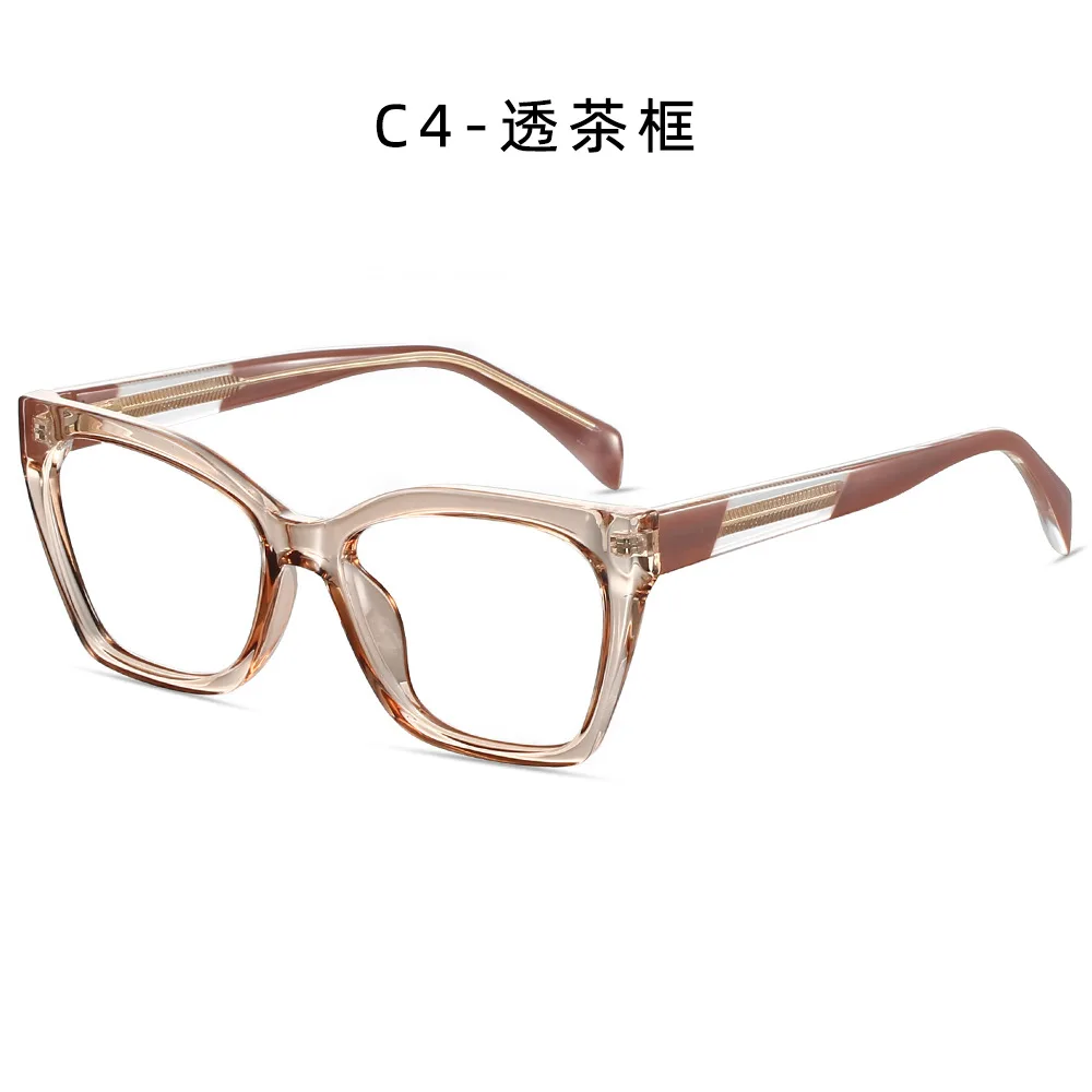 Cat Eye Large Frame Anti Blue Light Eyeglass Frames Women Trendy Full Rim Clear Lens Plain Optical Glasses For Daily Wear Gifts view 6