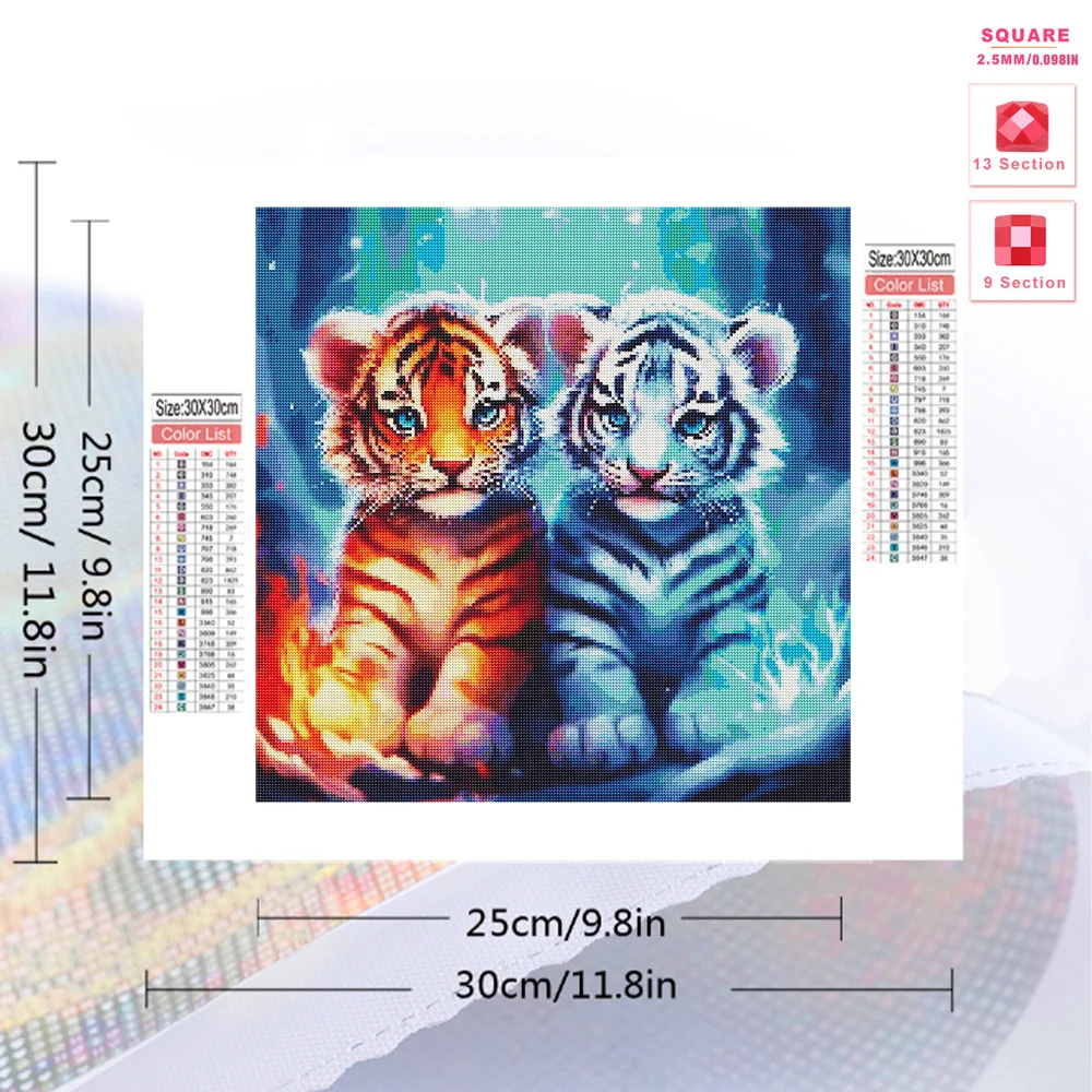 Huacan New Arrivals Diamond Painting Tiger Rhinestone Pictures 5d Diy Drill Embroidery Animal Handmade Home Art Decor