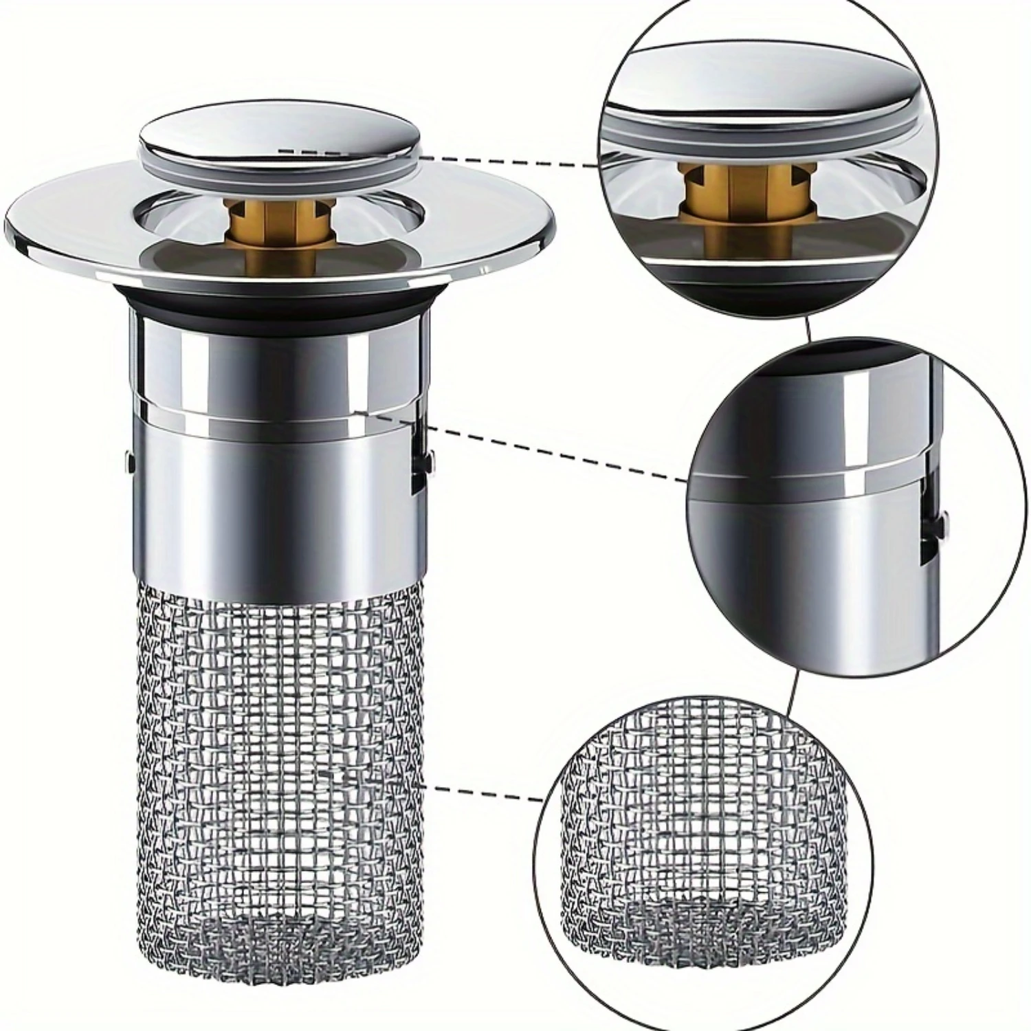 2pcs Bathtub Plugs, Drain Plugs Washbasin Plugs for 34-40mm Drain Drain, Drain Plugs Washbasin with Hair Strainer, Universal  Up