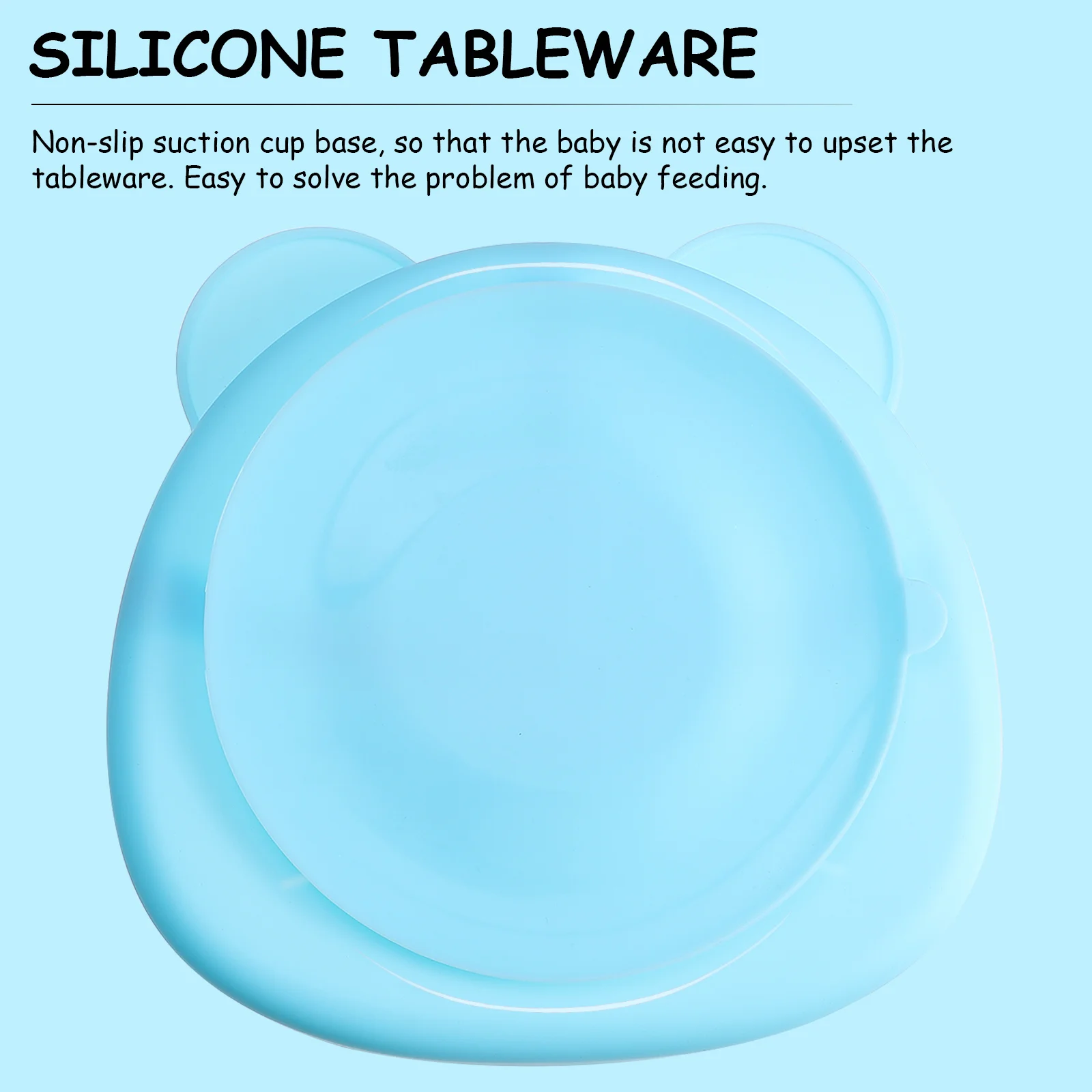 

1 шт., детская дополнительная пищевая тарелка, нескользящая присоска, мягкая эластичная пищевая силиконовая посуда без запаха, силиконовая посуда