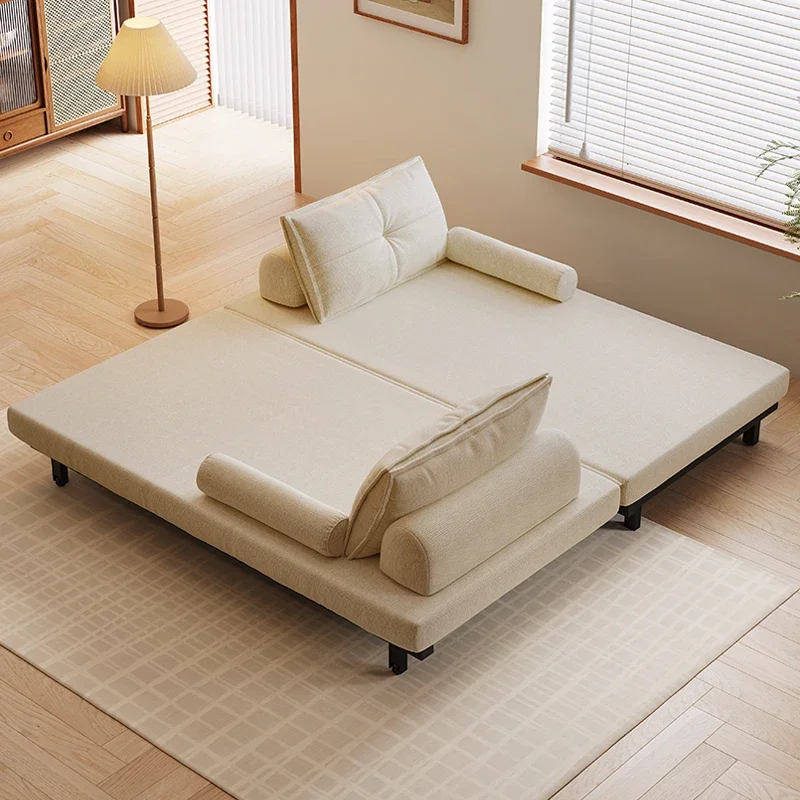 Cotton and linen tatami sofa bed simple dual-purpose double foldable retractable multi-functional small apartment living room be