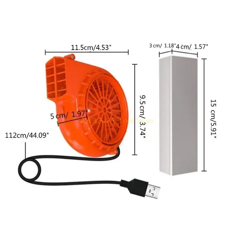 A2BE Portable USB 5V BBQ Fan Adjustable Speed BBQ Blower Fan Starter Cooking Fan
