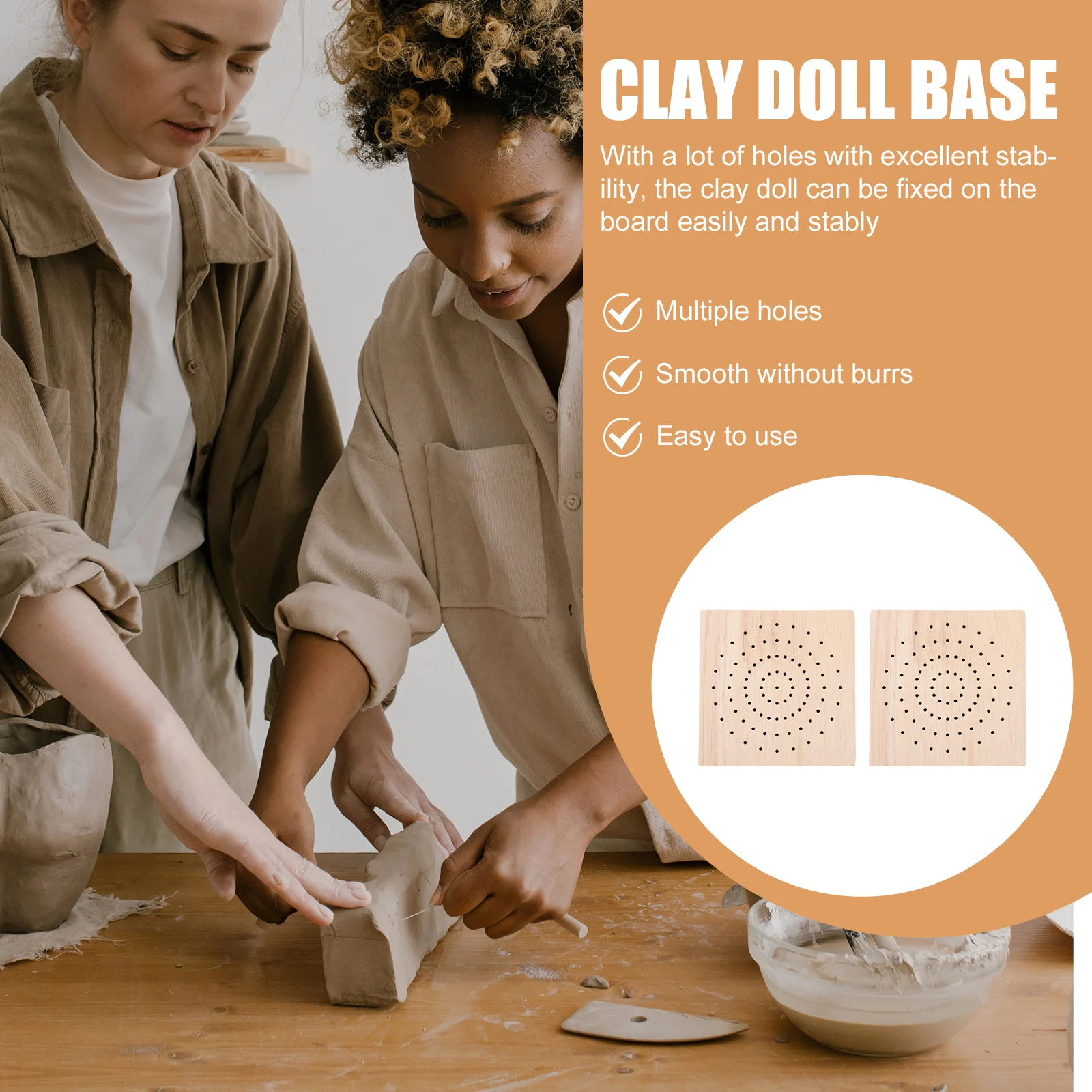 

2Pcs Clay Peg Boards Pottery Sculpture Bases Circular Hole Arrangement Durable Clay Crafts Stand Display Rack Organizing Shelf