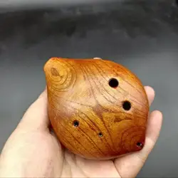 Random 1Pc 6-Hole Wooden Bb Key Ocarina High Intonation Tone Quality Anti Drop Professional Ocarina Musical Instrument