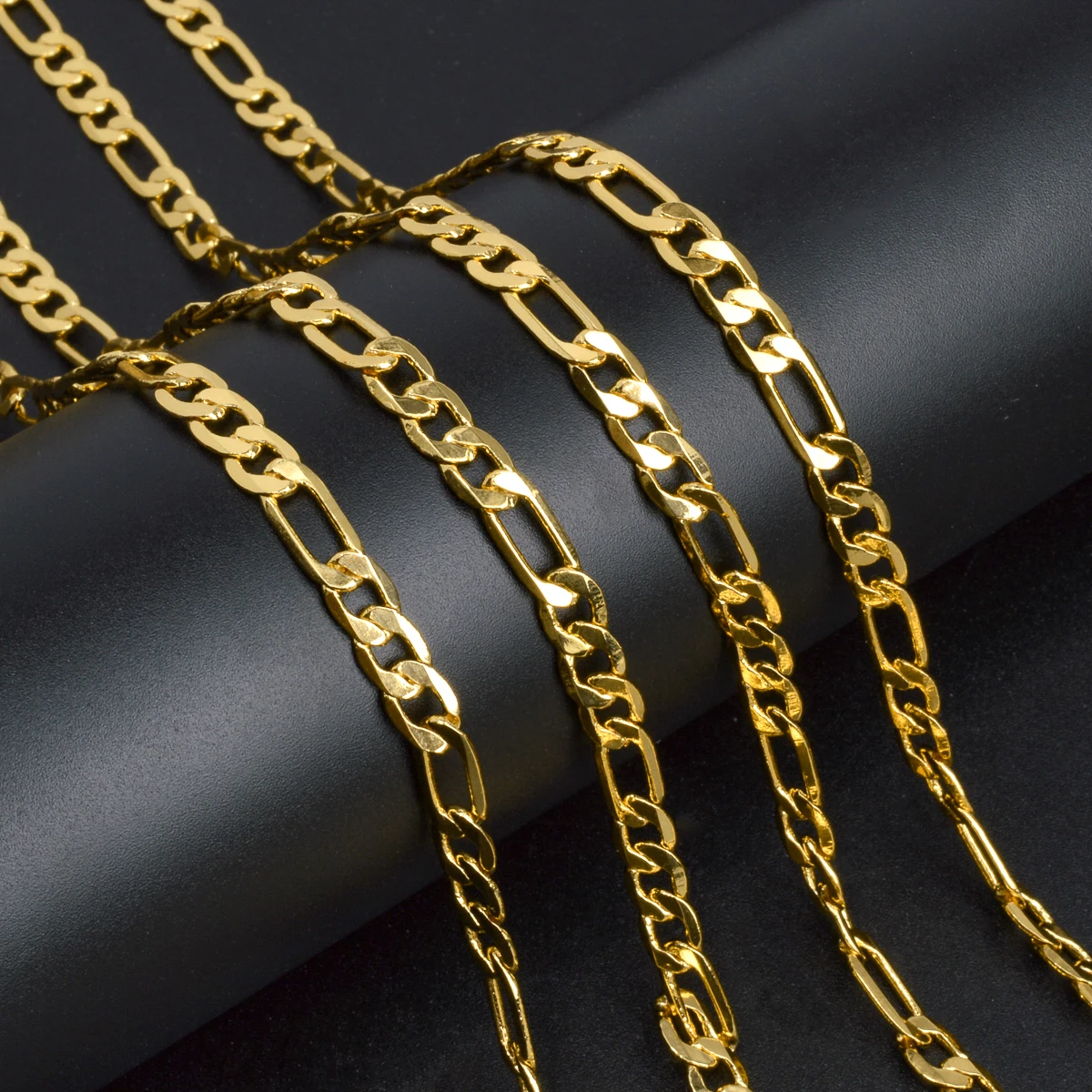 Sunny Jewelry 18K Gold Plated Necklace Width 5mm Cuban Link Chain Fashion Basic Punk Male Female Choker Collar Jewellery Gifts