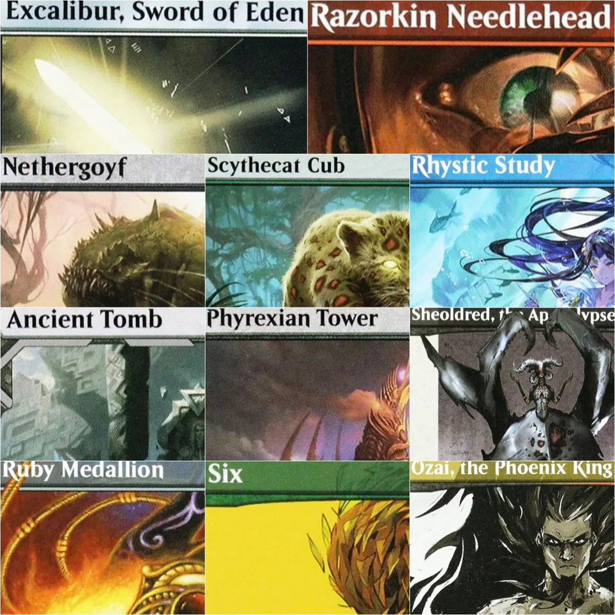 

Holo Rhystic Study/Scythecat cub/Nethergoyf/Flare of Denial Magical Proxy Cards Top Quality Gathering Board Game Trading Cards