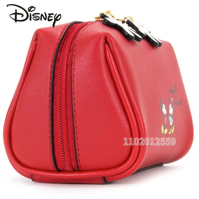 Disney Mickey Original New Cosmetic Bag Luxury Brand Women's Makeup Bag Cartoon 3D Storage Bag High Quality and Large Capacity