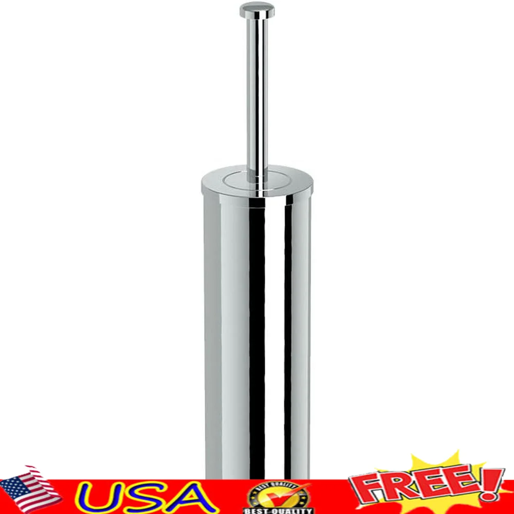 

Contemporary Stainless Steel Toilet Brush Holder with Removable Insert Anti-Scratch Base Hygienic Bathroom Cleaning Accessory
