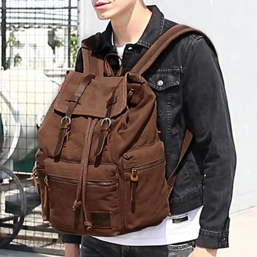 Multiple Pockets Large Size College Men Casual Rucksack Backpack for Travel