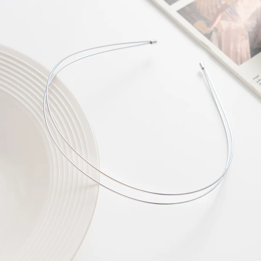 Neue Dünne Stirnbänder für Frauen Multilayer Legierung Haar Hoop Doppel Wurzel Metall Haar Bands Haar Zubehör Glatte Kopf Hoop Großhandel – Detail 9
