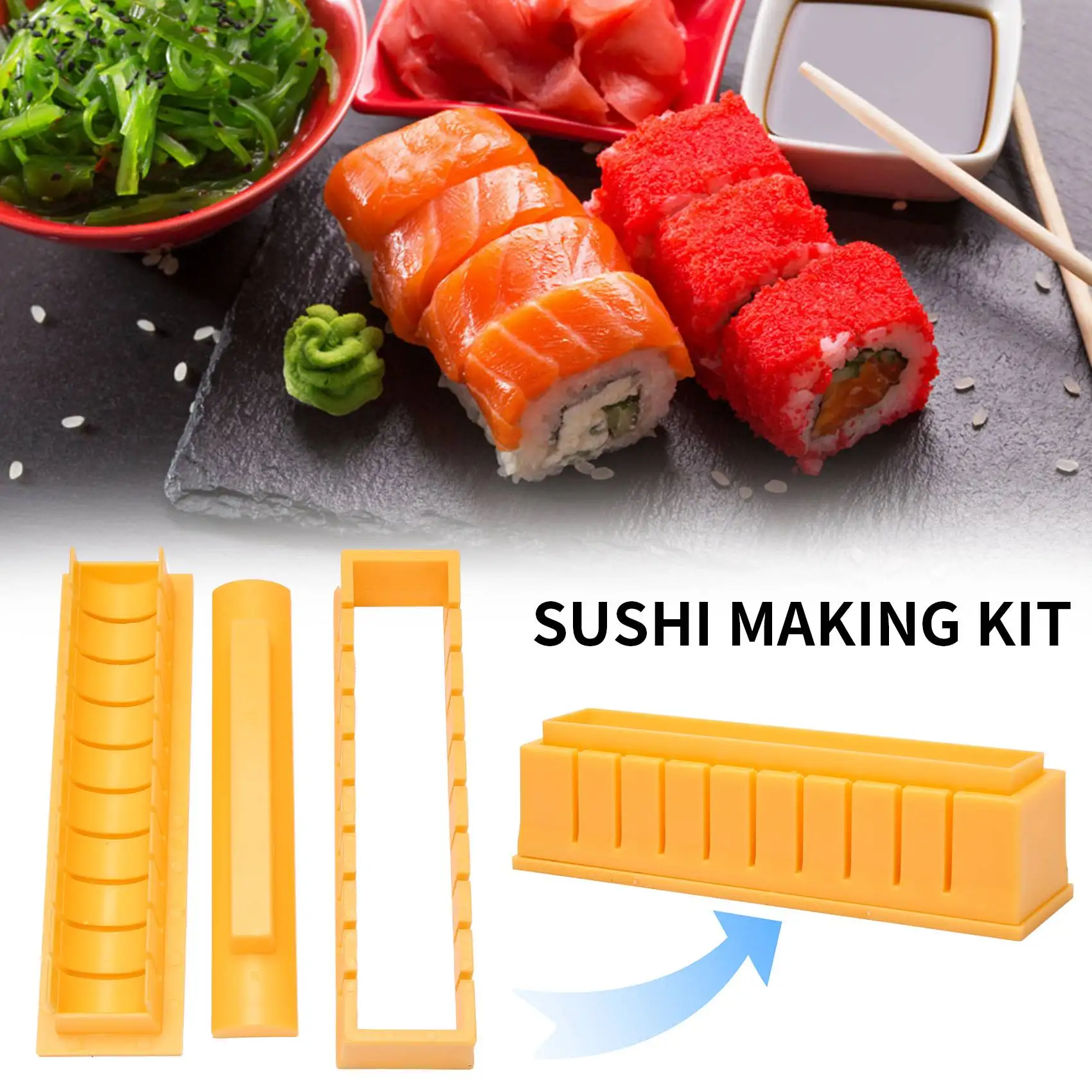 

【EFFICIENT 】Sushi Making Kit Sushi Maker DIY Sushi Maker Tool, Molds For Making Sushi Rice Roll,Sushi Maker Kit For Beginners
