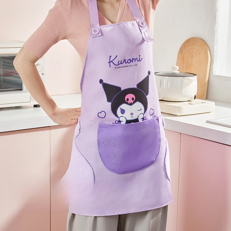 مريلة مينيسو سانريو للمنزل مقاومة للماء والزيوت، مريلة مطبخ صيفية رفيعة، مريلة مقاومة للأوساخ