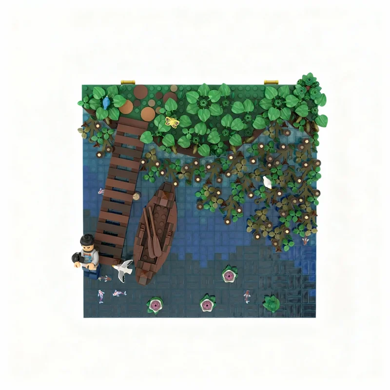 1417pcs MOC Kasteel Hohengeroldseck Lake Reeds Boot Model Bouwstenen Constructie Speelgoed Baksteen Kinderen Kerstcadeaus Verjaardag