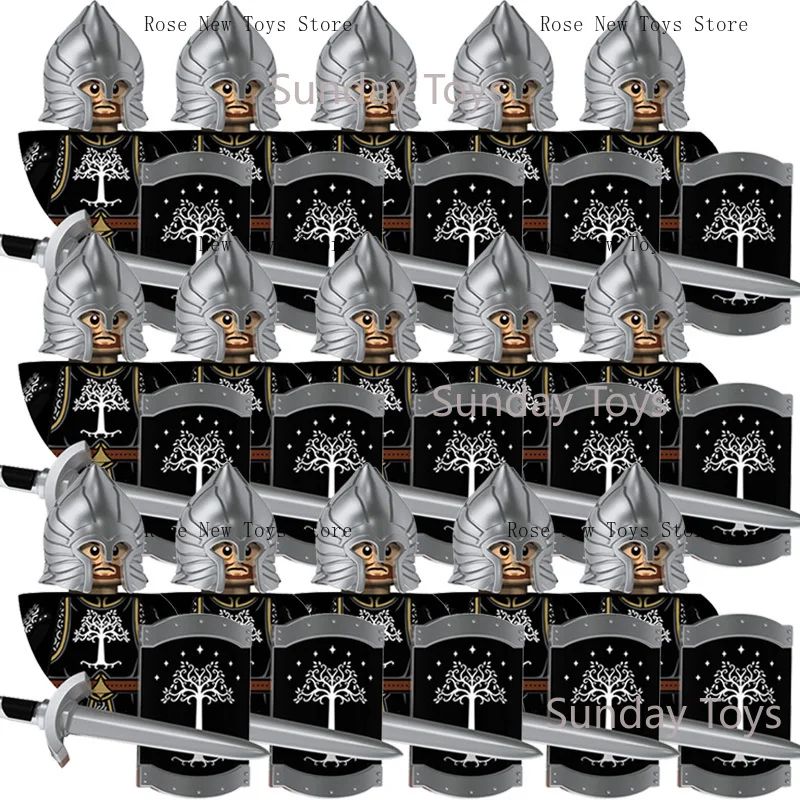 Kids Toys Medieval Classics Fantasy Film Figures Gondor Soldiers Ancient Mini  Equipment Model Boys Birthday Gifts Blocks
