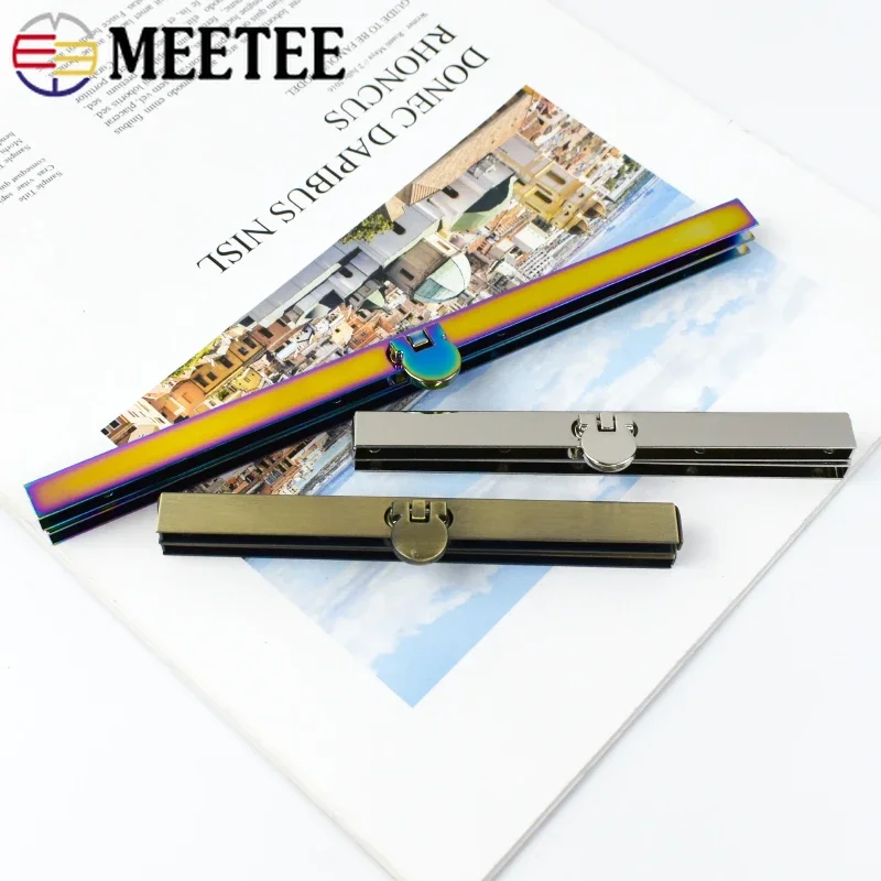 1/2Pcs Meetee 115/190mm Metal Kiss Lock Purse Handbag Frame Edge Strip Buckle Screw Handle Wallet Clip Locks Bag Parts Hardware