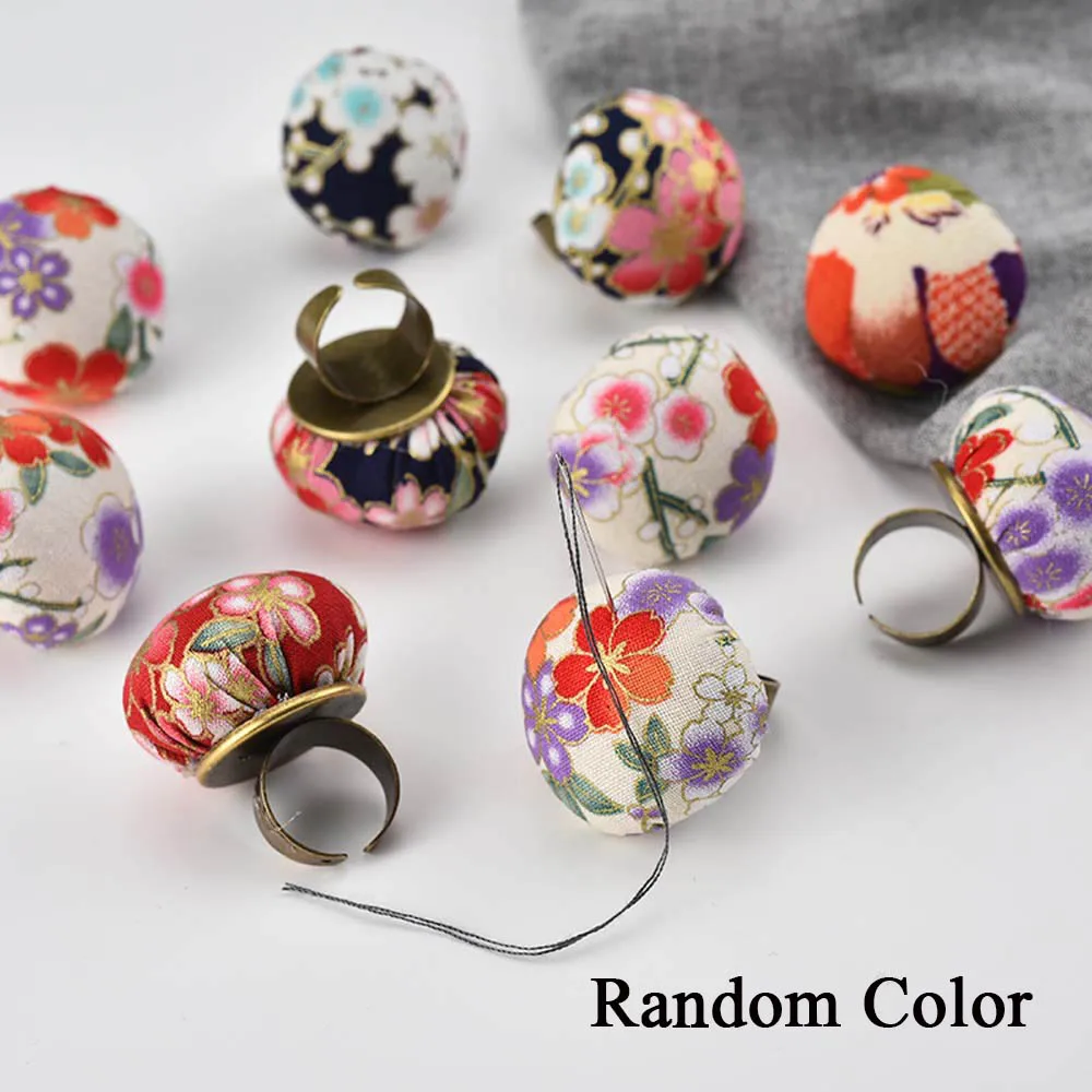 

Safety Cute Cotton Ball Shaped Ring Fabric Sewing Accessories Needle Holder Needle Pillow Pin Cushion