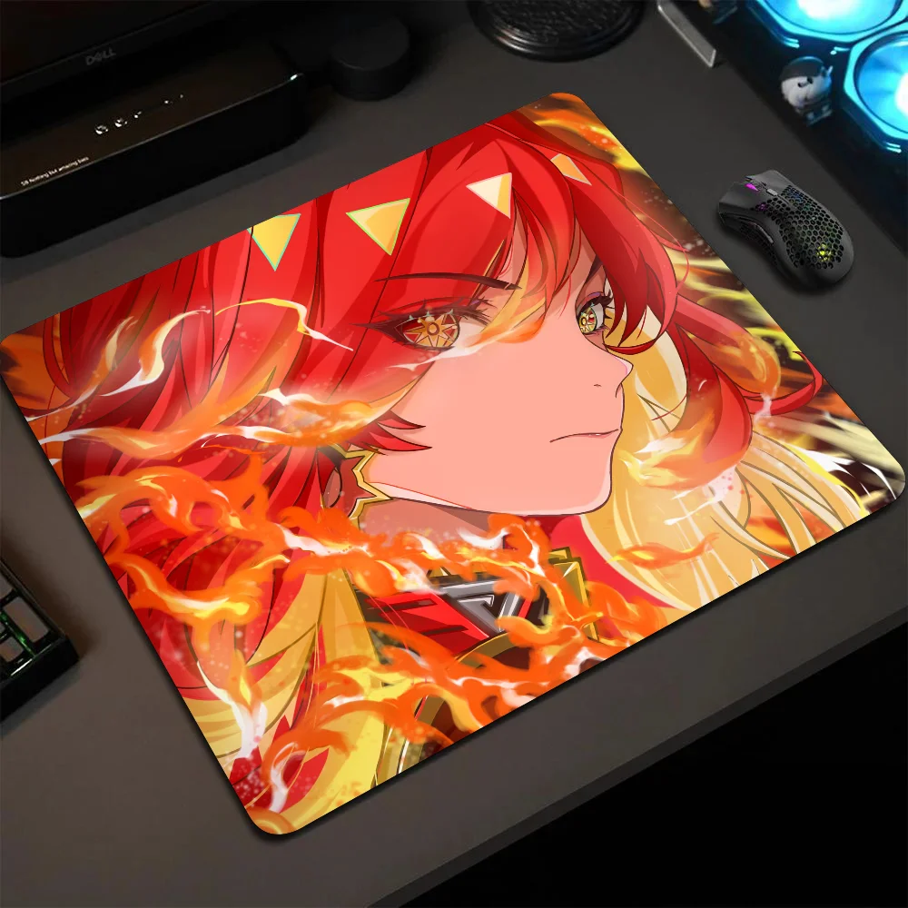 Mavuika Genshin Impact Mousepad Small LockEdge Mouse Pad For Gamers Computer Desk Pad Rectangular Anti-slip Rubber