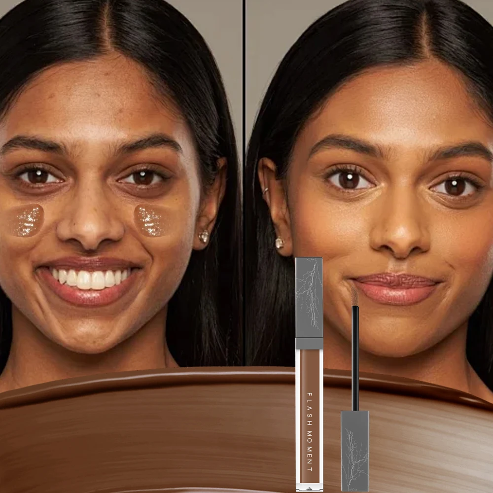 FlashMoment コンシーラーは、クマやニキビ跡をカバーし、リッププライマーとしても使用できます。