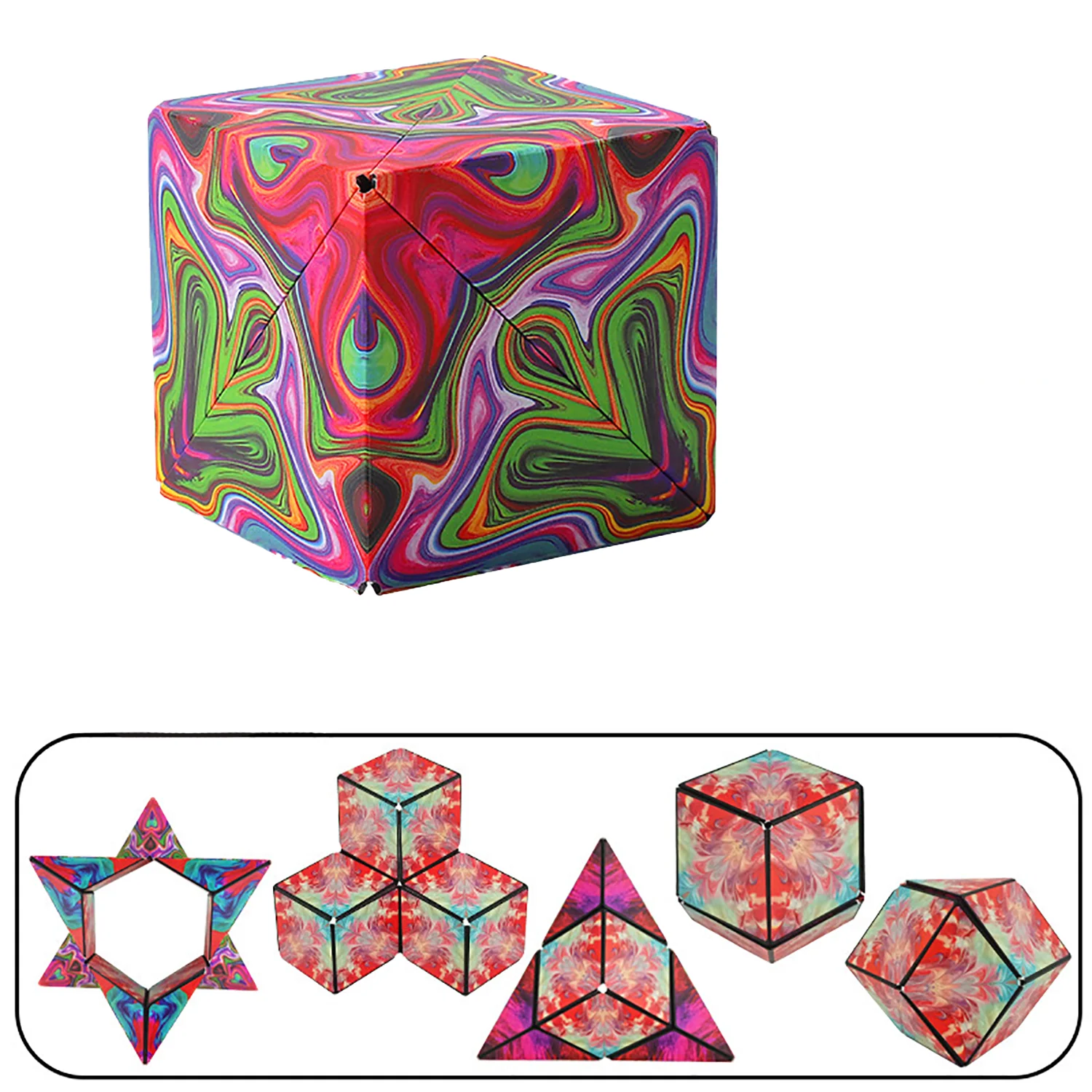 

Children's puzzle decompression and versatile geometric magnetic cube toy, thinking exercise puzzle toy