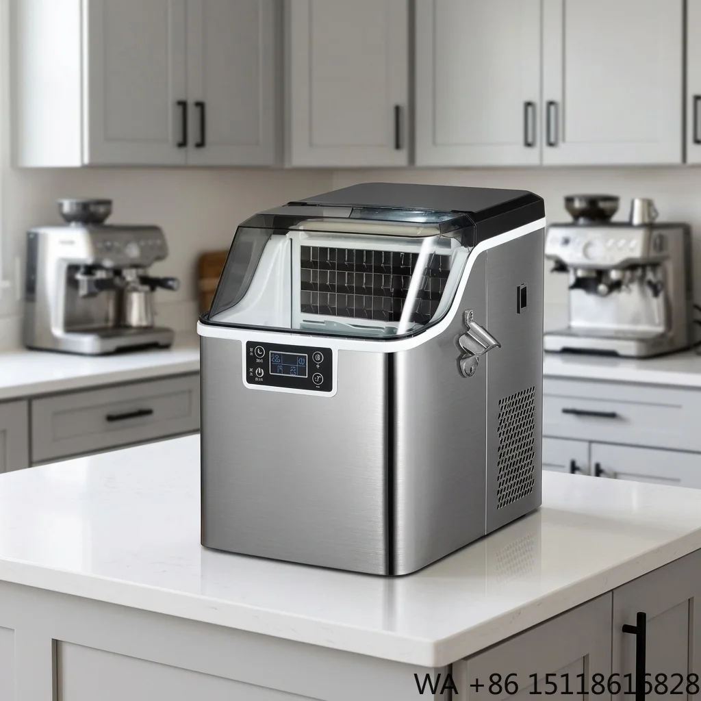 Automatic Stainless Steel Housing Portable Ice Maker Countertop Ice Maker for Home