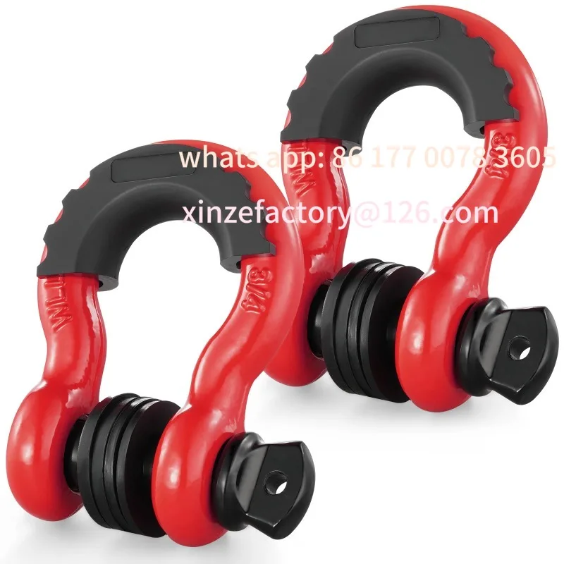 

Customizable 2Pcs 3/4" D-Ring Shackle 62832lb Break Strength Bow Shackles with Isolator & Washers for Jeep Off-Road Vehicle